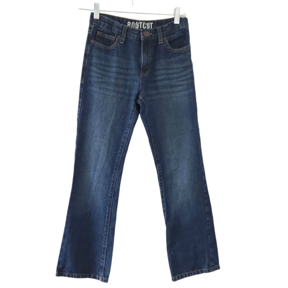 Crazy8 Girls Bootcut Jeans Size 12 Dark Wash, Adjustable Waist, 100% Cotton - Picture 1 of 4
